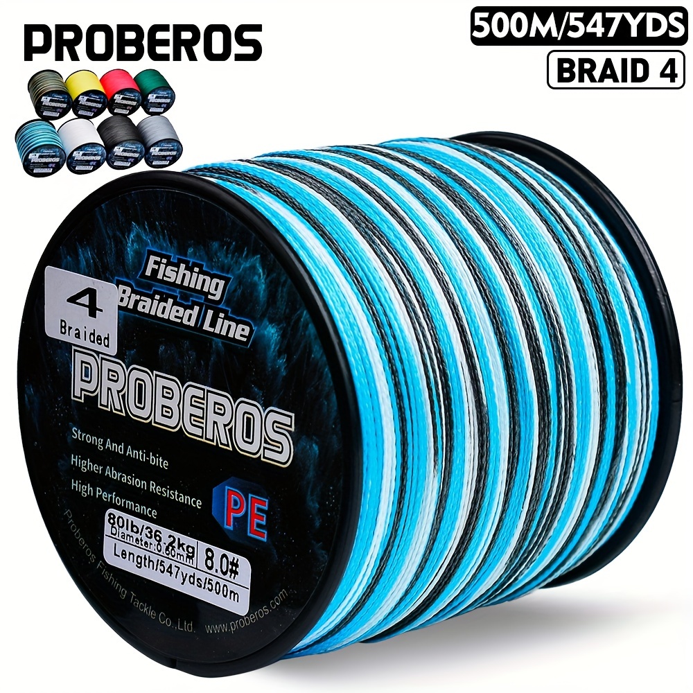 

500m/547yds Braided Fishing Line, Abrasion Resistant 0 Stretch Braided Lines 4 Super Strong 6lb -80lb Test, Multi-colored, , High-quality Fishing Line