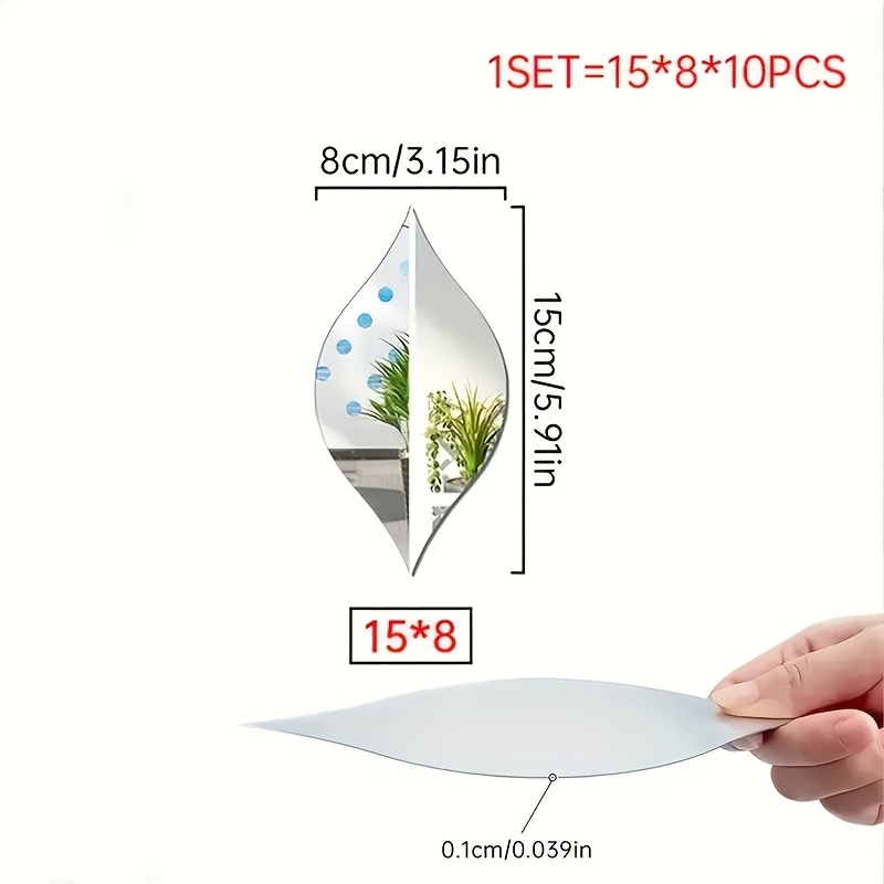 10pcs retro acrylic falling   wall stickers 3d self   oval   tile stickers suitable for living room bathroom home office vertical   glass surface no electricity required details 2