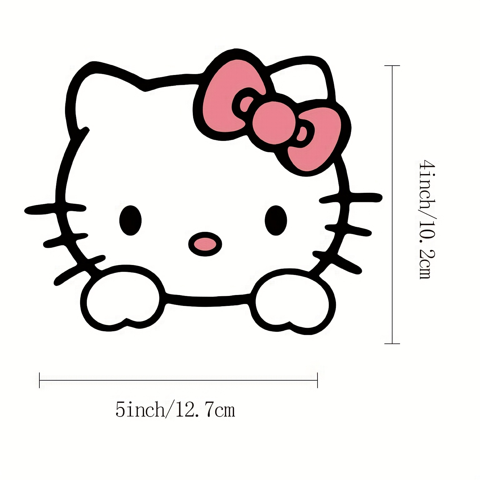 TEMU For Hello Kitty Waterproof Pvc Car Sticker - Cute Cartoon Animal Design, Self-adhesive Glossy End, Perfect Gift For , Car Window Decal, Design,