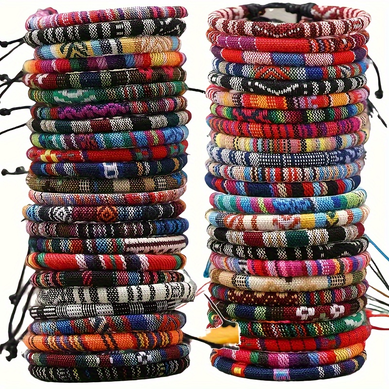 

36-pack Vibrant Handmade Cotton Woven Friendship Bracelet Kit - Assorted Colors, Men's Fashion Jewelry Set, Unique Bohemian Style, Perfect Gift For