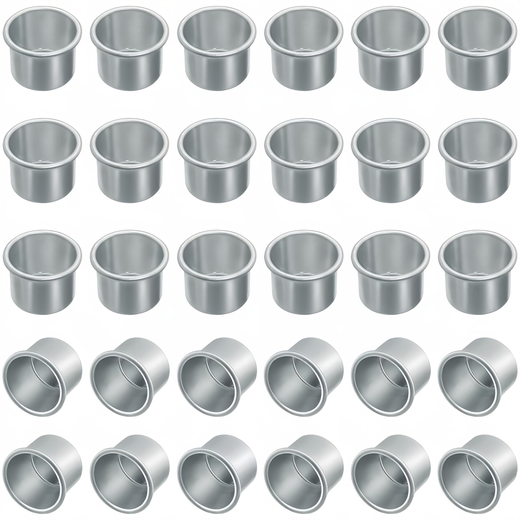 E-shop 30 Stück Leere Kerzenhalter für Kerzen, Metallische Kleine Kerzenhalter, Teelichthalter, Kerzenhalter-Einsätze, Tischkerzenhalter, für