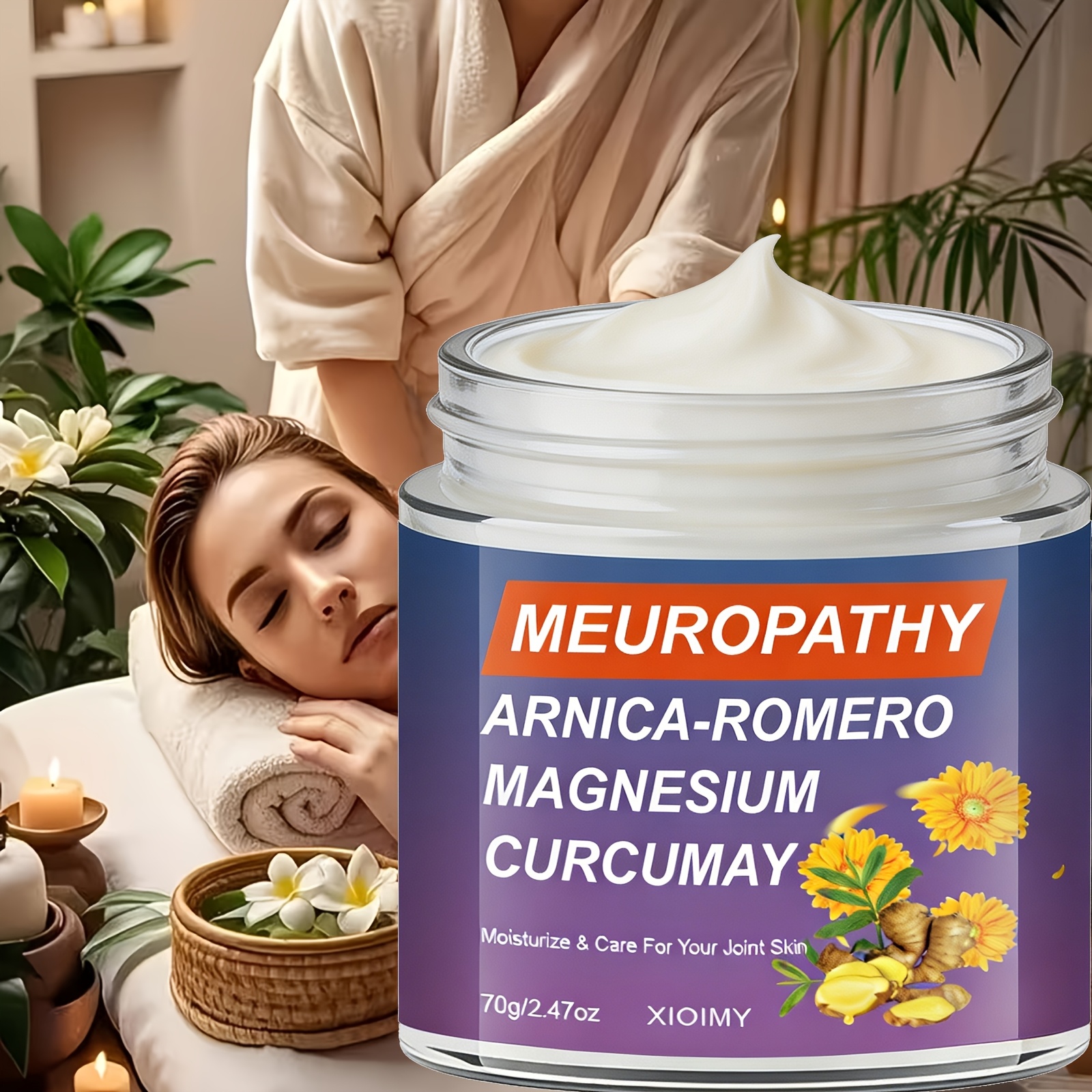 magnesium cream soothes joints and skin enriched with arnica rosemary and   herbal ingredients for deep hydration   absorbed     suitable for the elderly and sports enthusiasts