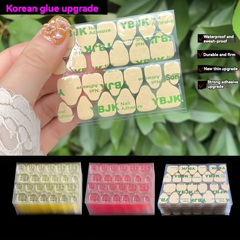 

240-piece Jelly Nail Adhesive Set, Korean Glue , Strong & Ultra-thin Nail Stickers, Waterproof, Sweat-proof, Non-damaging, Long- 15 Days, Suitable For Office & , Formaldehyde- Tool Accessory