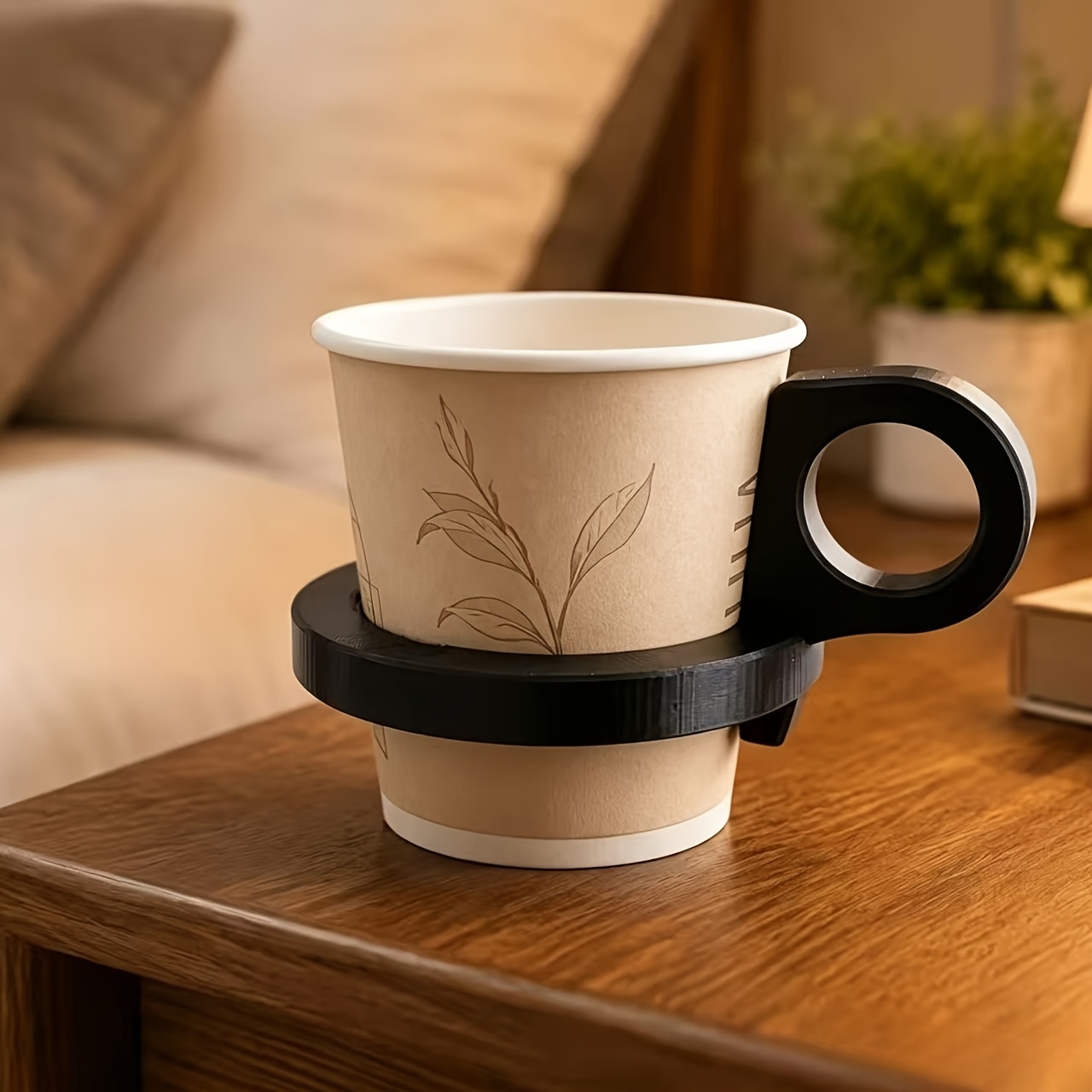 TEMU Portable And Foldable Utility Cup Sleeve, Usable As Coasters And Handheld, Ergonomic Handle With Dual Forms, Non-slip Drink Holder, Suitable For