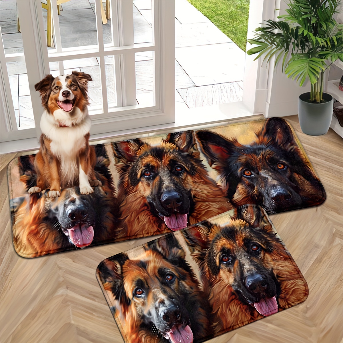 

Adorable German Shepherd Dog Door Mat - Non-slip, Machine Washable Indoor Entrance Rug For Entryway