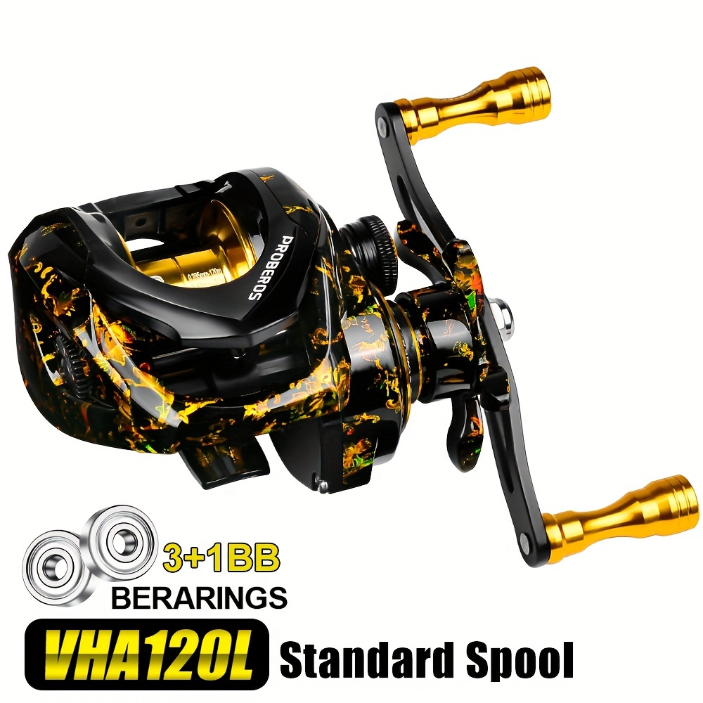 TEMU Proberos Baitcast Reel 7.2:1 Gear Fishing Reel Metal Spool 8kg Max Drag Bait Casting Wheel Magnetic Pesca