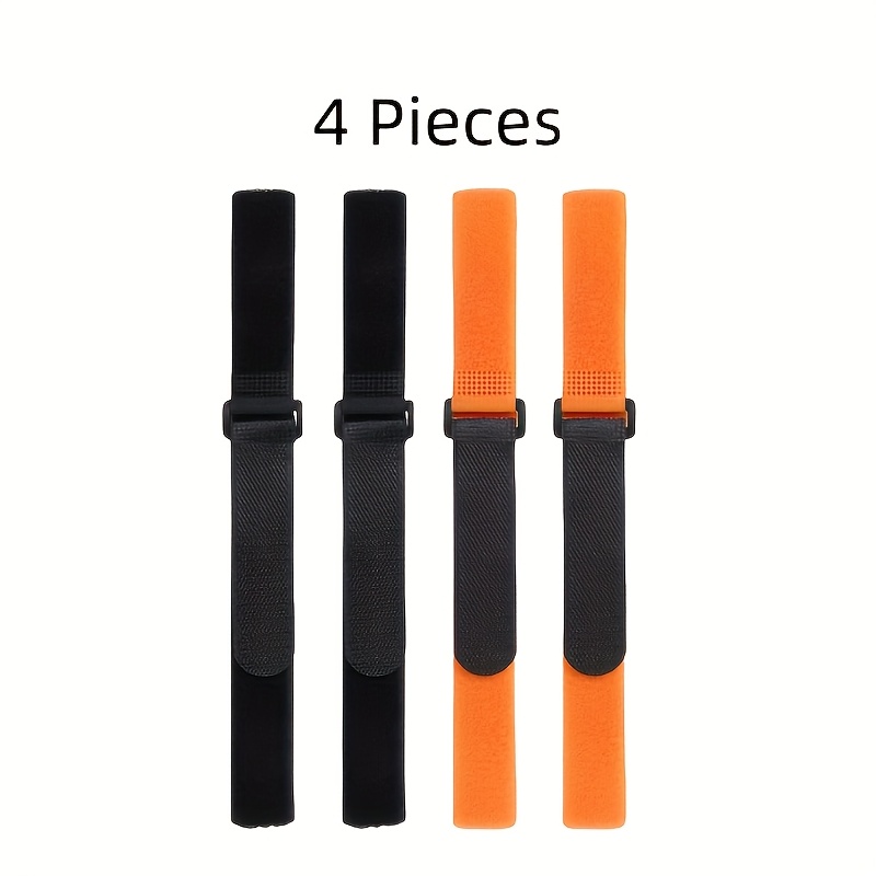 E-shop 4 Stück wiederverwendbare Fahrradrad-Gurte, verstellbarer Radstabilisator mit haltbarem Haken – 2 Schwarz & 2 Orange