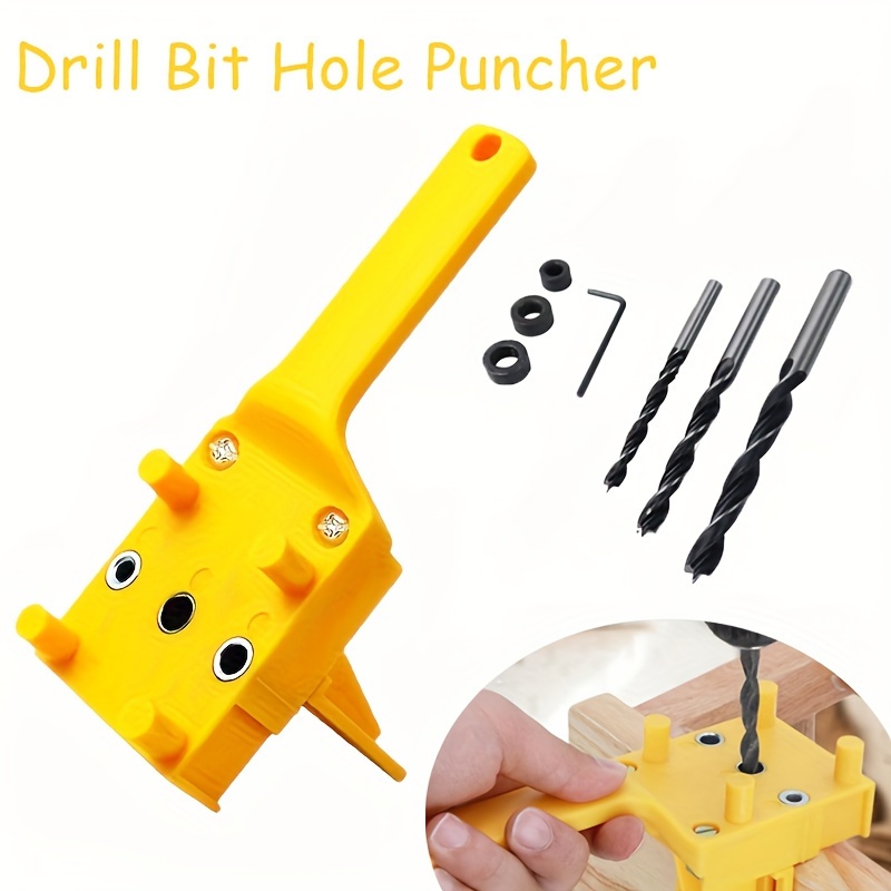 

6mm 8mm 10mm Drill Bit Handheld Woodworking Dowel Jig Drilling Doweling Drill Guide Hole Locator For Carpentry Straight Hole Locator Clamp