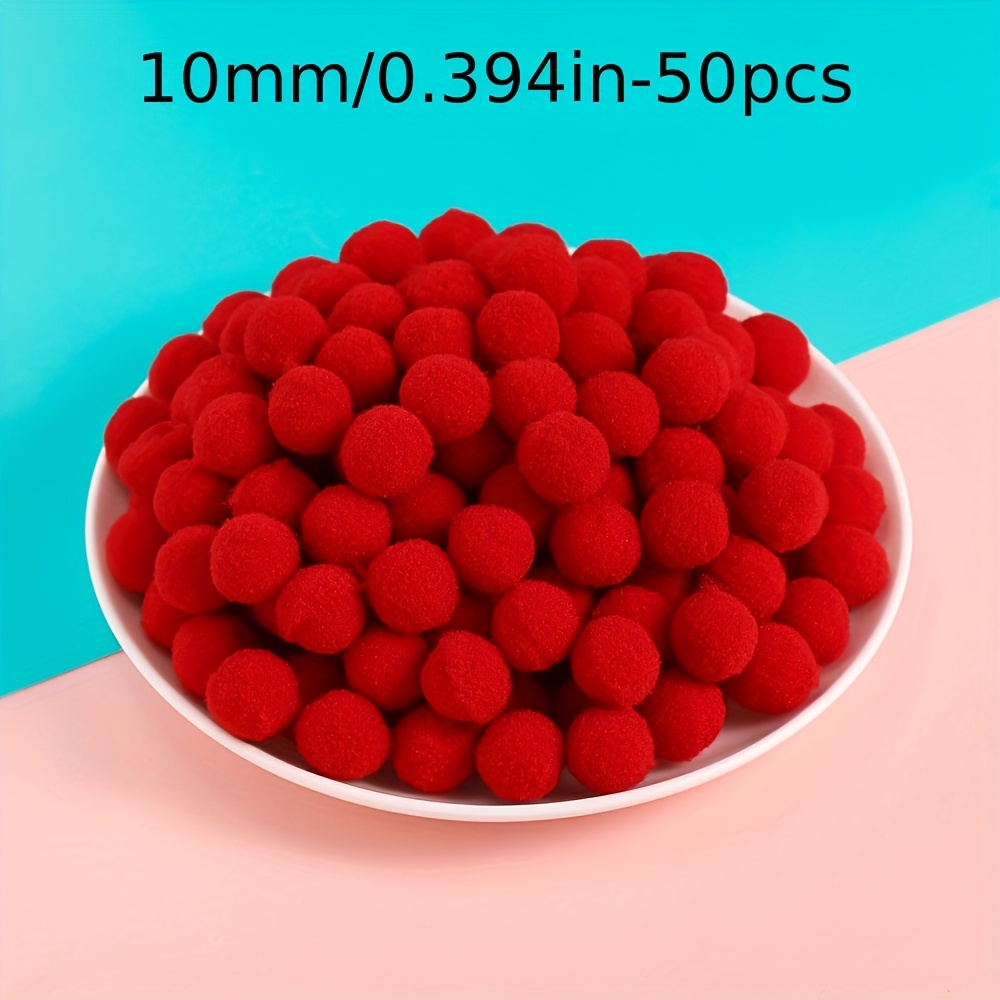 Image of 50pcs 10/15mm Multicolor Soft Fluffy Ball Pompom Plush Balls For Diy Sewing Holiday Decorations And Jewelry Making Supplies
