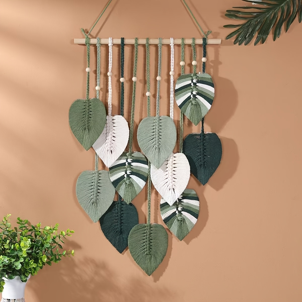 TEMU 1pc - Leaf Wall Hanging Tapestry, Bohemian Style Wall Hanging, Home Wall Decor, Colorful Living Room Decoration, Room Pendant, Multicolored