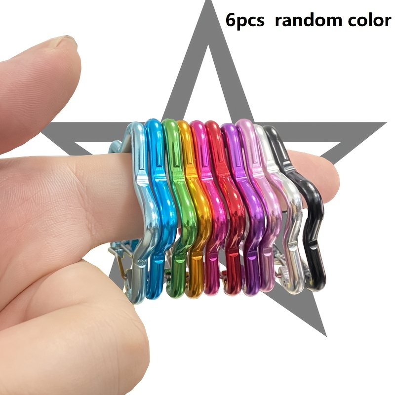 TEMU 6-pack Colorful Star Aluminum Alloy Hooks Mini Metal Hooks Keychain Additions - Random Colors