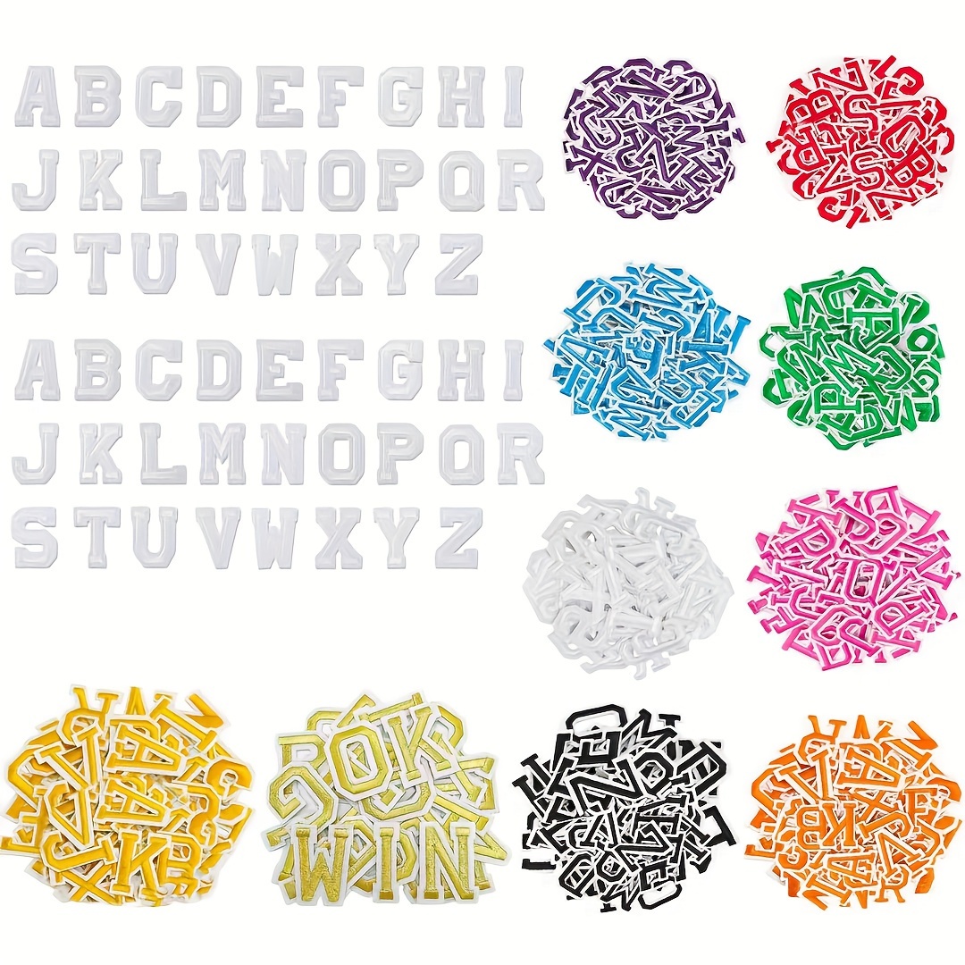 

52pcs English Letter Flat Embroidery Sewing/ironing Patch Patch Clothing Accessories Suitable For Clothing, Jackets, Hats, Books, Backpacks -diy Cloth Accessories