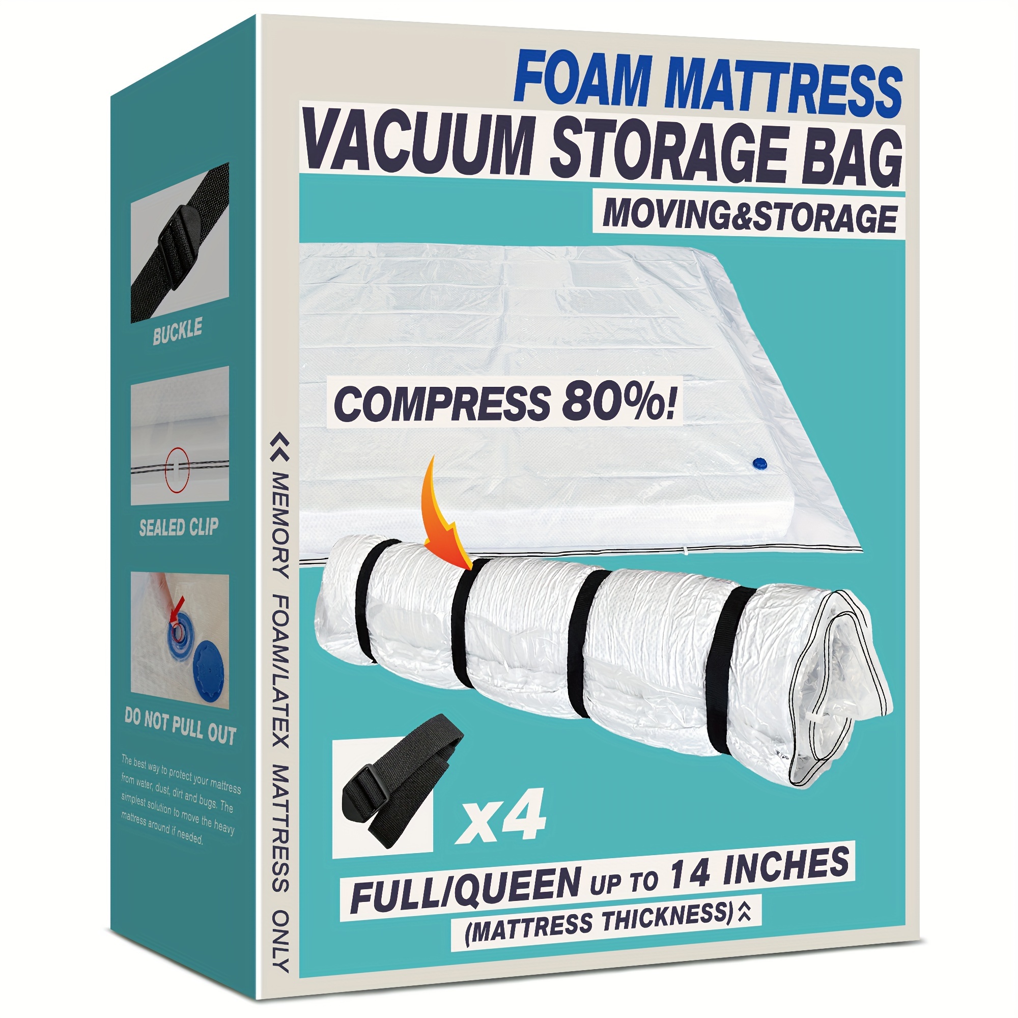 

1pc Large Vacuum Compression Storage Bag, Dustproof Sealed Storage Container For Clothes, Blankets, Shirts, Household Space Saving Organizer For Dorm, Closet, Wardrobe, Bedroom, Bathroom