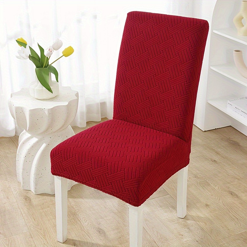 TEMU Skin-friendly Thickened Jacquard Velvet Cover - -piece Elastic Closure, Machine Washable Sofa Suitable For Dining Chairs, Office Chairs, Decor -