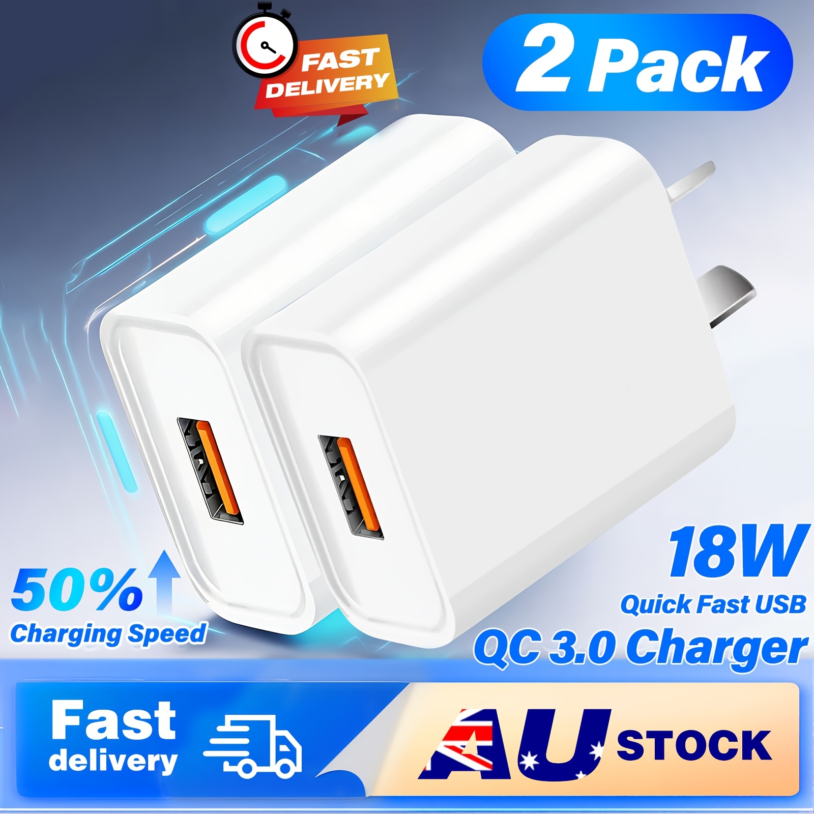 TEMU 18w/ 40w Usb-c Fast Charger - 2/ 4-pack Dual Usb C Wall Charger - 4-port Usb C/ A Plug Power Adapter With C To C Fast Charging Cable Compatible