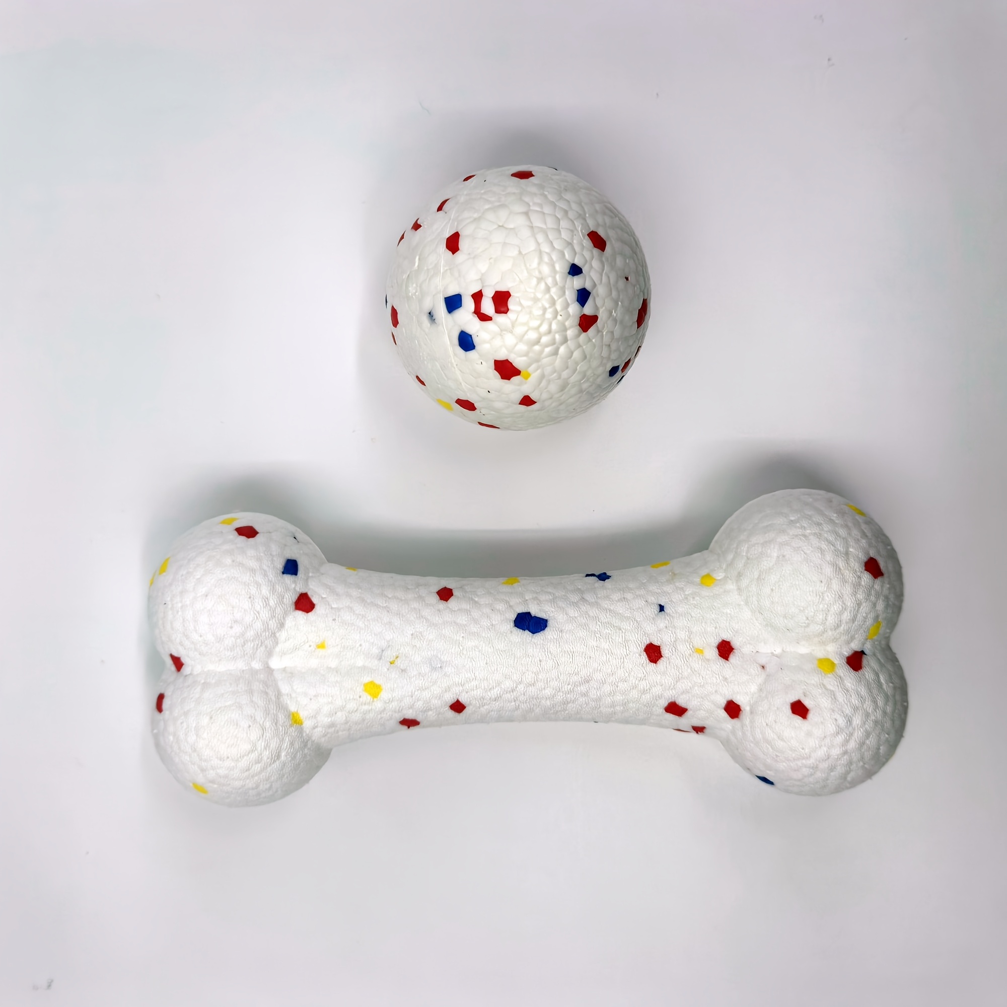 Image of Large Dog Bone + Large Ball Toy Two-piece Set, Suitable For Medium To Large Sizes, Durable And Safe Chew Toys Made Of Etpu Material
