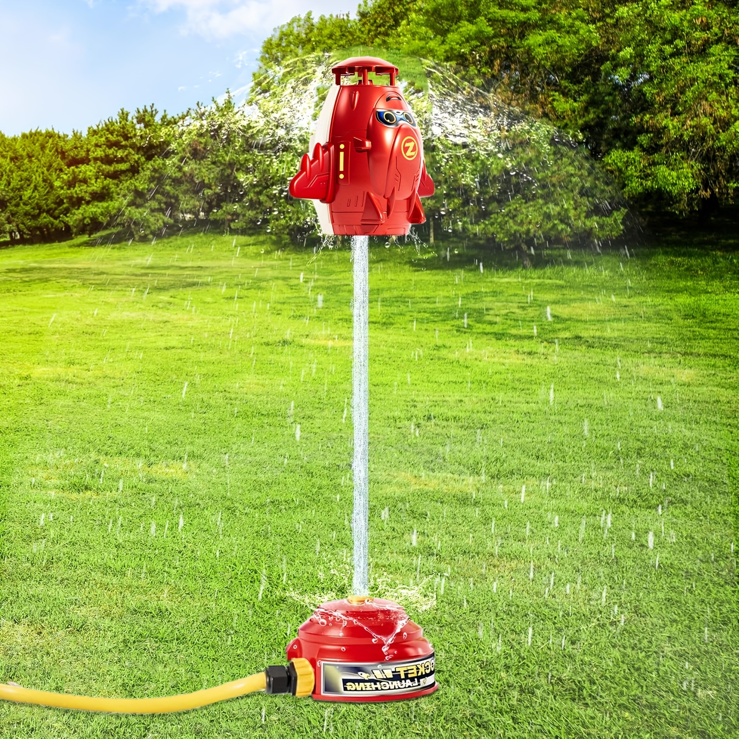 Kids Sprinkler Toy with Adjustable Nozzle Red & Yellow