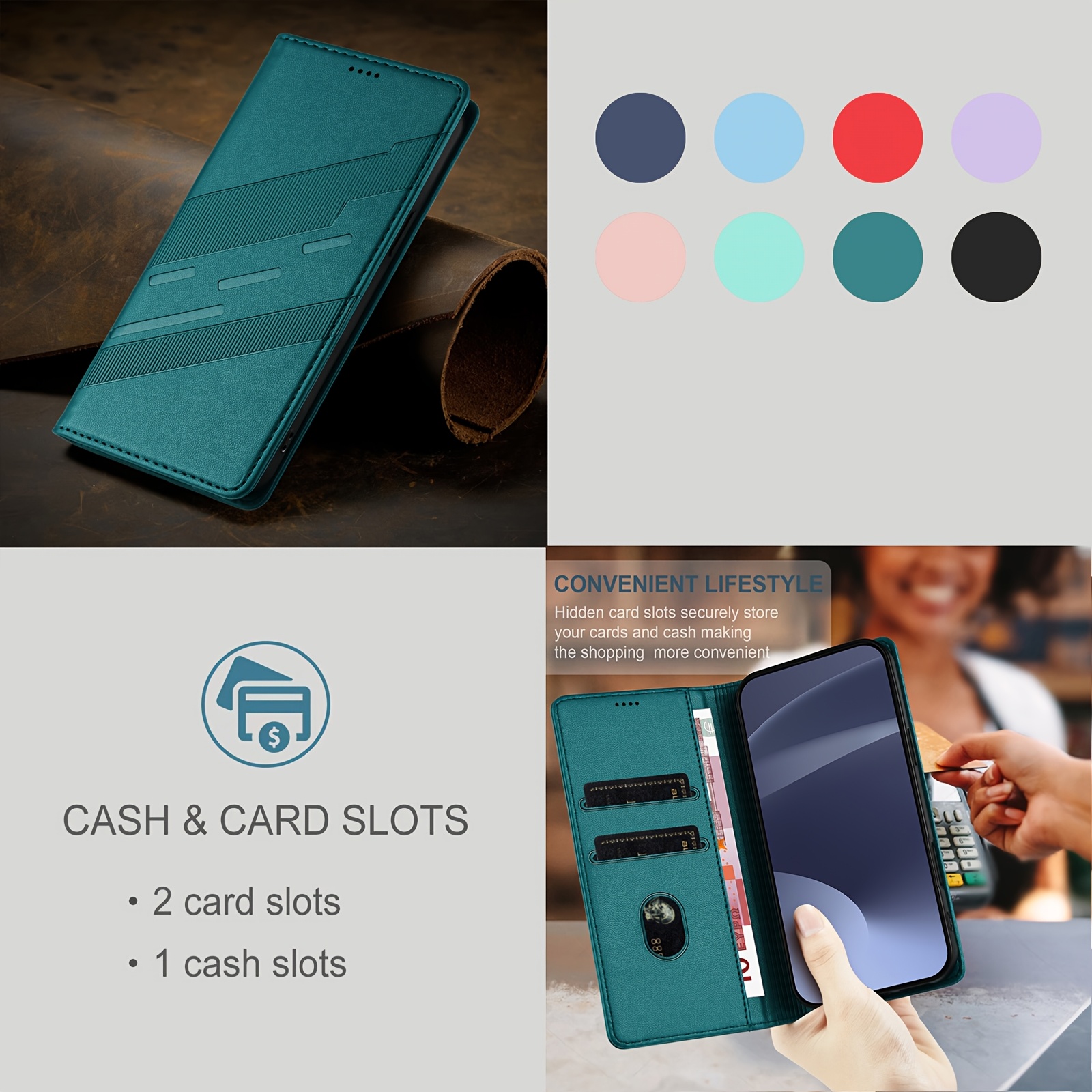Custodia A Portafoglio In Pelle PU Per Huawei Mate 20 Lite, Con Supporto E Chiusura Magnetica, Colore Arctic - 3