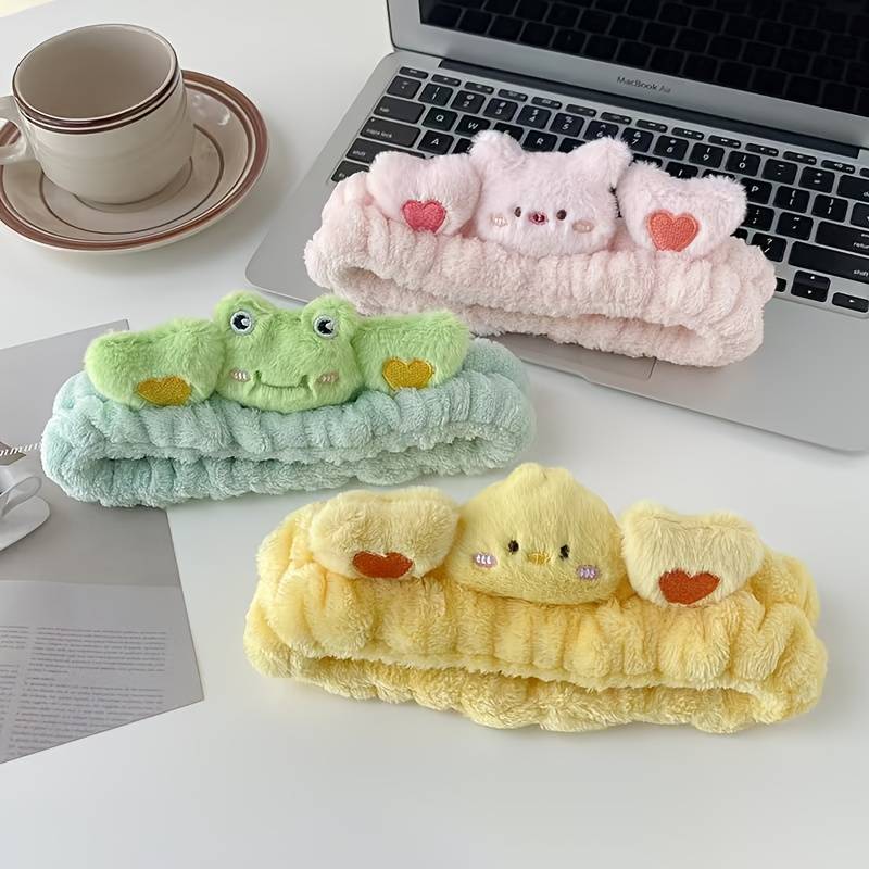 Fascia Per Capelli Kawaii In Microfibra Morbida - Cerchietto Per Detersione Viso E Cura Della Pelle, Asciugamano Per Capelli Da Donna