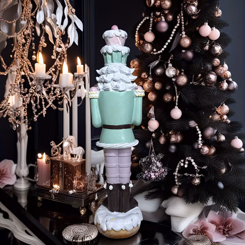christmas nutcracker cupcake resin statue hand piped frosting food grade resin whimsical dessert table decor fairytale living room accent creative gift for christmas weddings birthdays valentine s day nutcracker christmas decor Product details 4