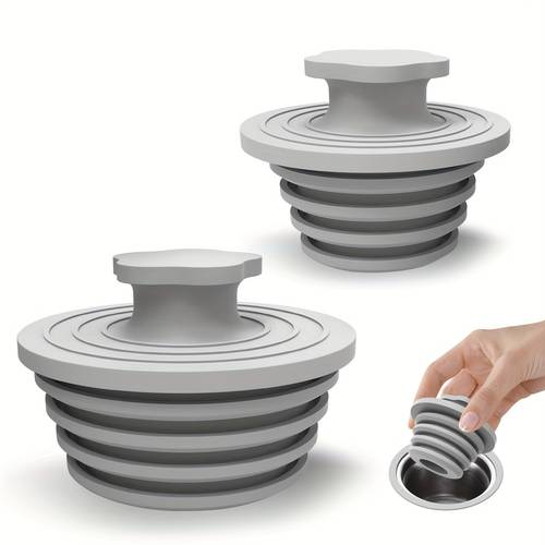 2pcs silicone bathtub stopper with ergonomic handle leakproof design durable drain plug for bathroom shower sink bathtub no tools needed bathtub drain stopper shower drainage modern bathroom accessory leakproof seal