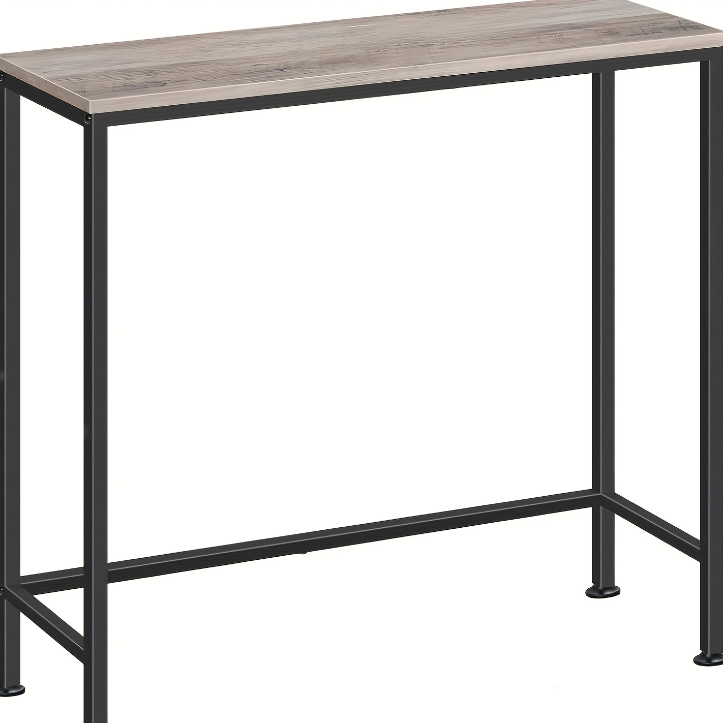 Mesa de Consola con Estante, Mesa Estrecha para Entrada, Mesa Pequeña para Sofá, Adecuada para Pasillo, Sala de Estar, Dormitorio, Entrada, Un Solo Piso - Gris y Negro