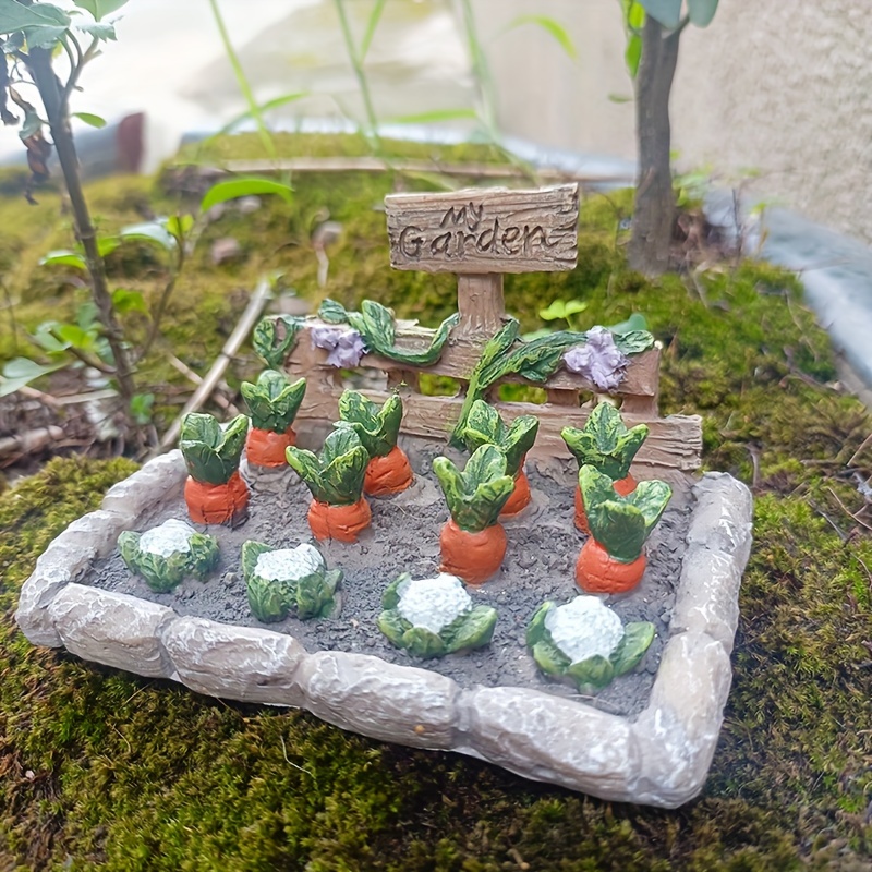 Image of Tale Succulent Moss Micro-landscape Animal Vegetable Garden Decoration Resin Flower Pot Ornament Gift Piece
