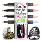 12 double sided acrylic painter waterproof for handmade works non messy art on metal and fabric large capacity dual tip design sketch markers top markers powerful art markers markers for painting