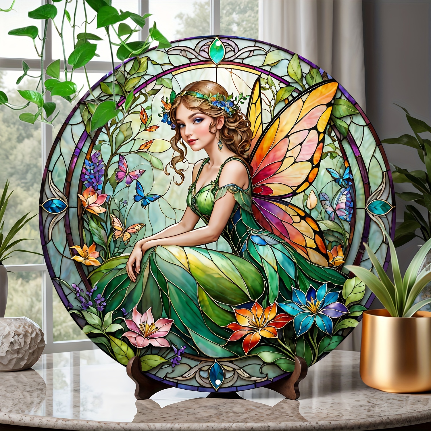 

Charming Fairy-themed 8" Round Aluminum Sign - Vintage Decor For Home, Yard, & Bathroom - Perfect Holiday Gift