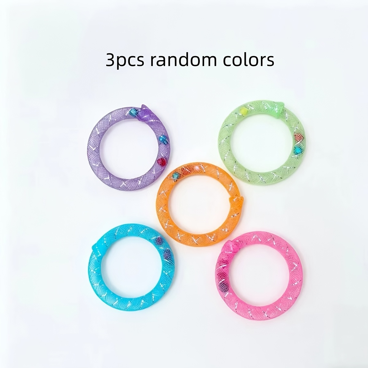   random color donut   toy interactive mesh tube chew toy colorful durable plastic pet non herbal material indoor cat   chewing jumping toy 2 16 inches colorful interactive cat educational toy pet safe material a must have Product details 4