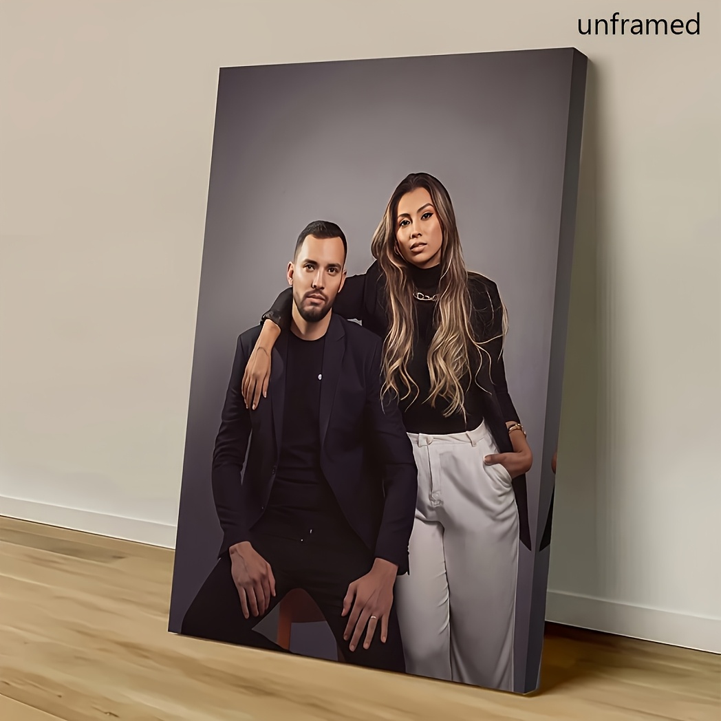 TEMU 2d Flat, 2d Flat, Custom Frameless Canvas Printing - Personalized Photo Wall Art, Modern Contemporary Style, Sizes, High-quality Canvas,