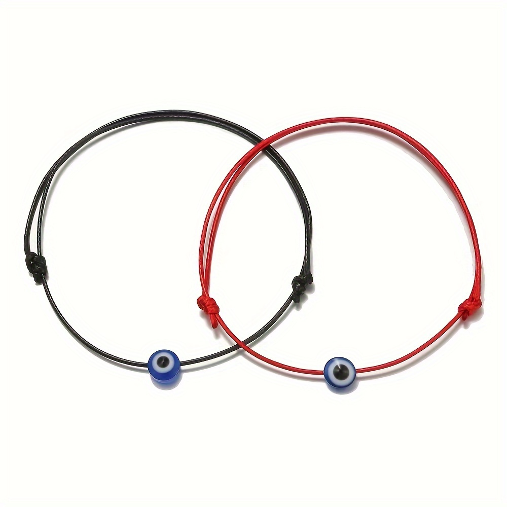 Vintage Evil Eye Bracelet Set - Hand Woven Rope Accessories