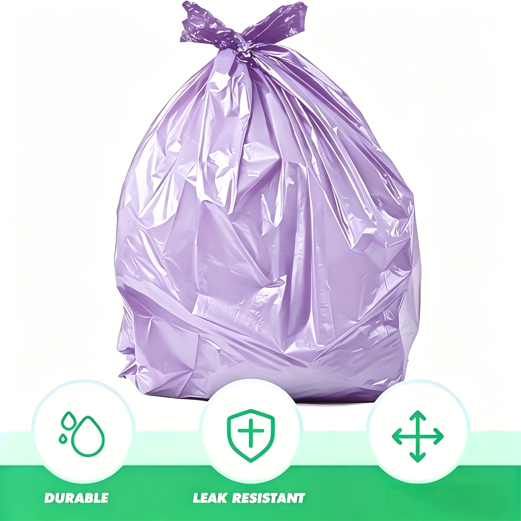 E-shop 5 Rollen mit je 120 violetten, tragbaren Müllbeuteln - Einweg-Müllbeutel aus Plastik, geeignet für verschiedene Szenarien wie Badezimmer,