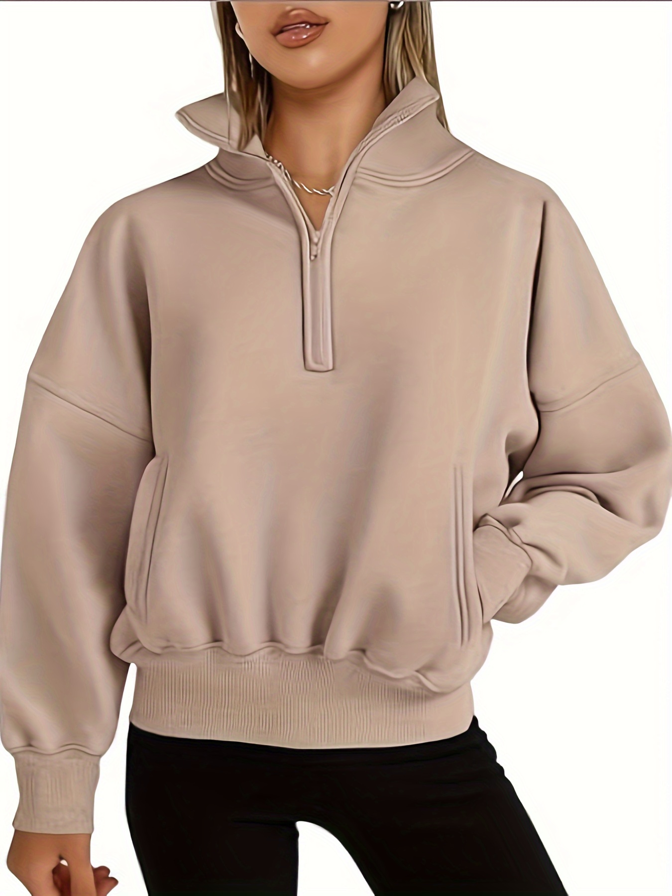 half zip pullover sold on Temu United States