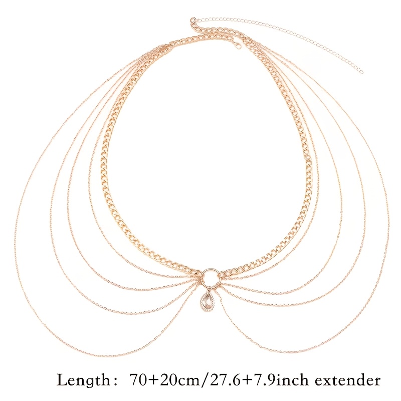 Exaggerated Individual Rhinestone Tassel Women's Decorative Chain Belt