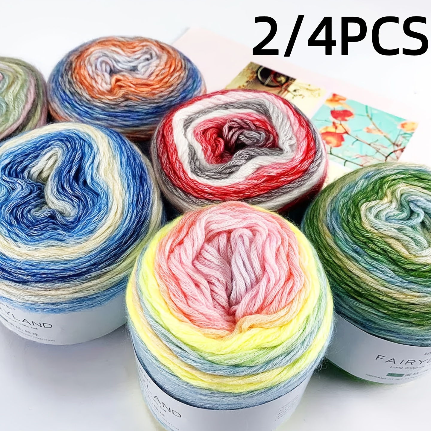 2 4pcs colorful yarn thread and weaving accessories including c type positioning   weaving needle bow twist needle cotton 60 00 acrylic 30 00 wool 10 00 needles and weaving locators for diy stick needle and crochet sweater scarf