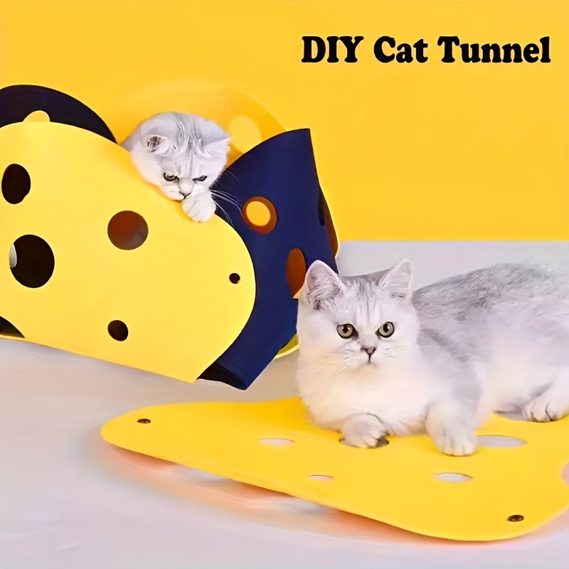 

Foldable Colorful Cat Tunnel Toy With Hollow Design, Durable Polyester Interactive Indoor Play Tunnel And Nest For Cats