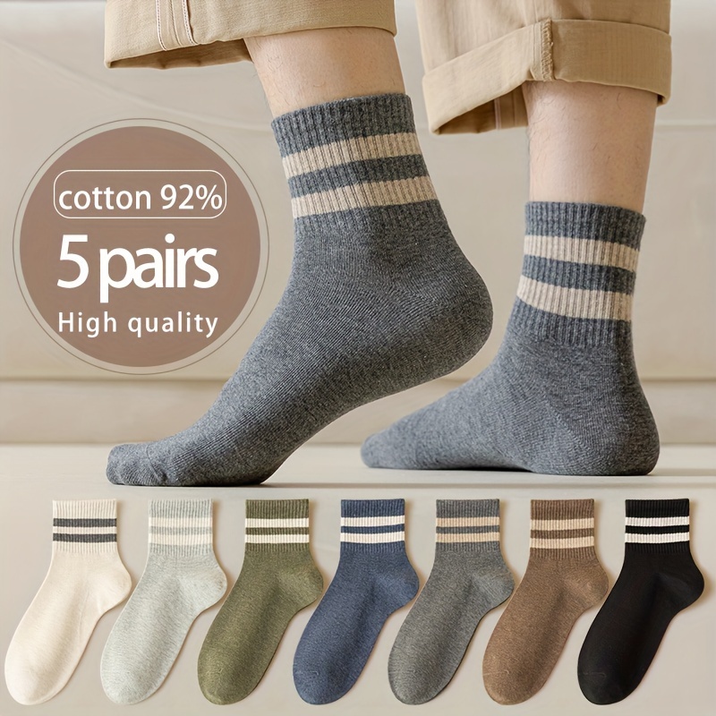 5-Pack Men's Striped Crew Socks