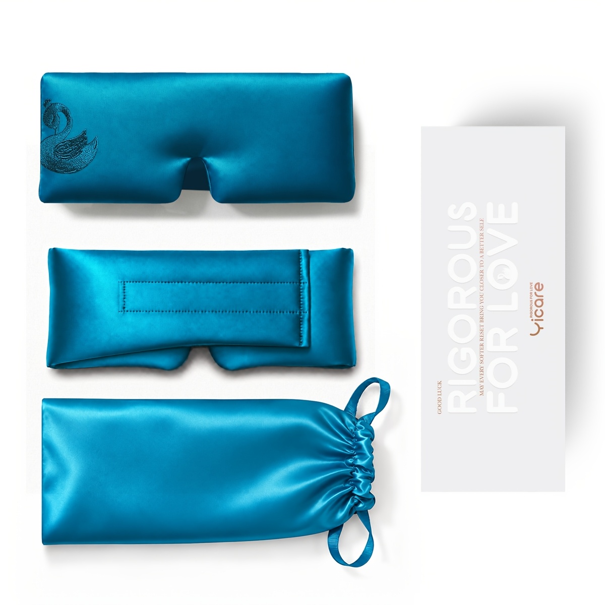 TEMU Yicare 19-momme Silk Sleep Mask, Comes With An Exquisite Gift Box. Features A Full-coverage Wide-band Adjustable Design For Complete Light