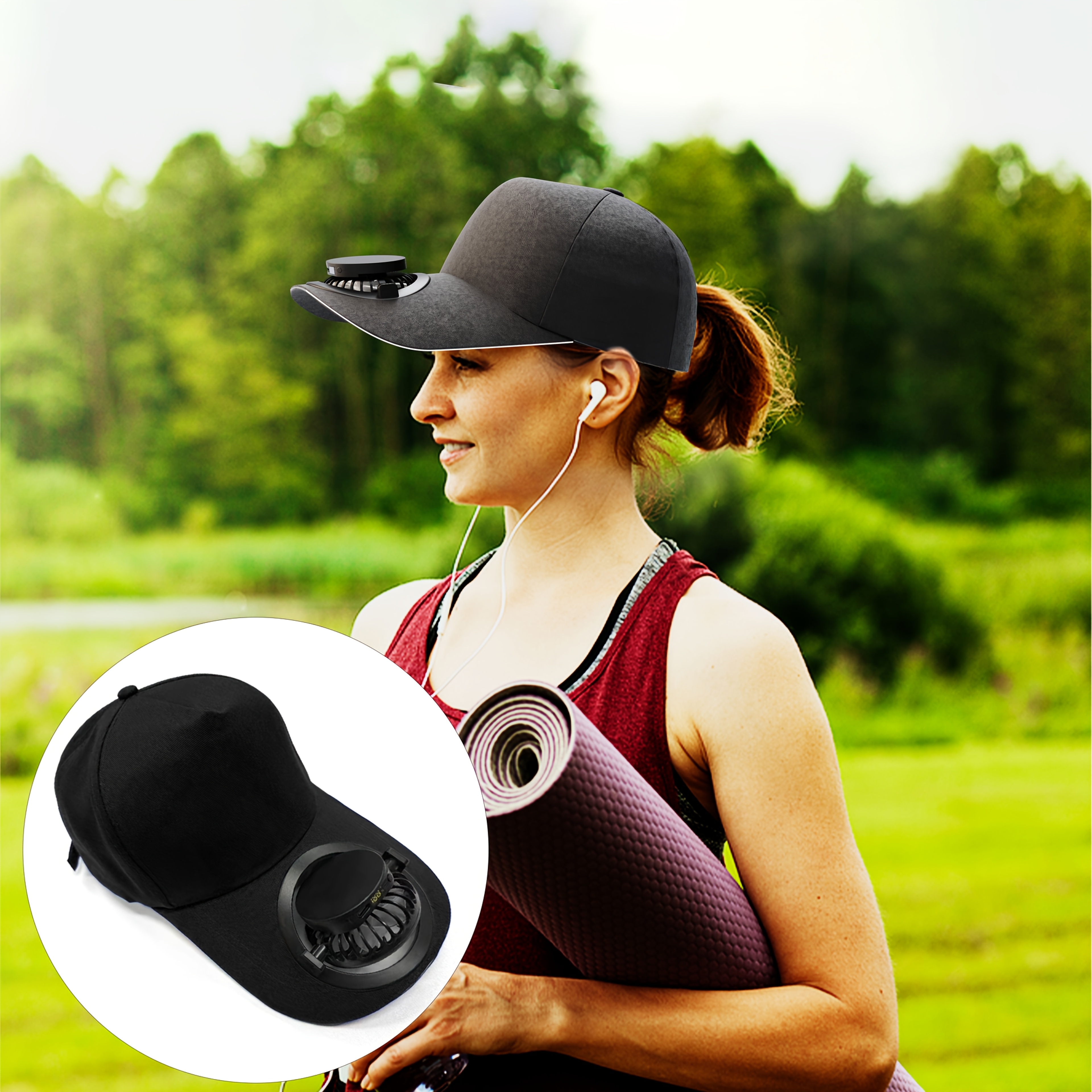 Parasole Cappello Con Ventola Cappello Ventola Ricaricabile Usb