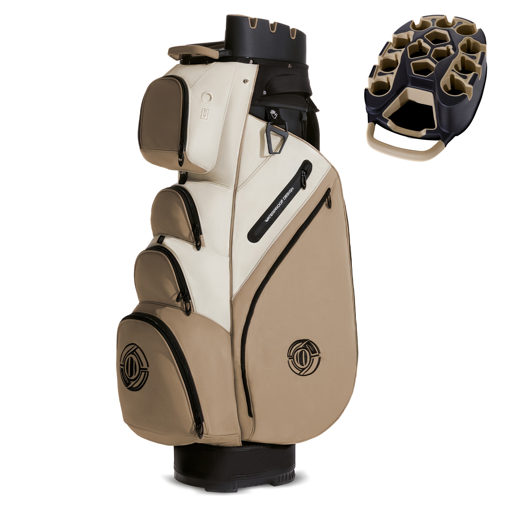 Professional Silent T- Lock Golf Cart Bag 14 Way Full Length Layer Lock Protection Silent Ergonomic Strap With Rain Cover