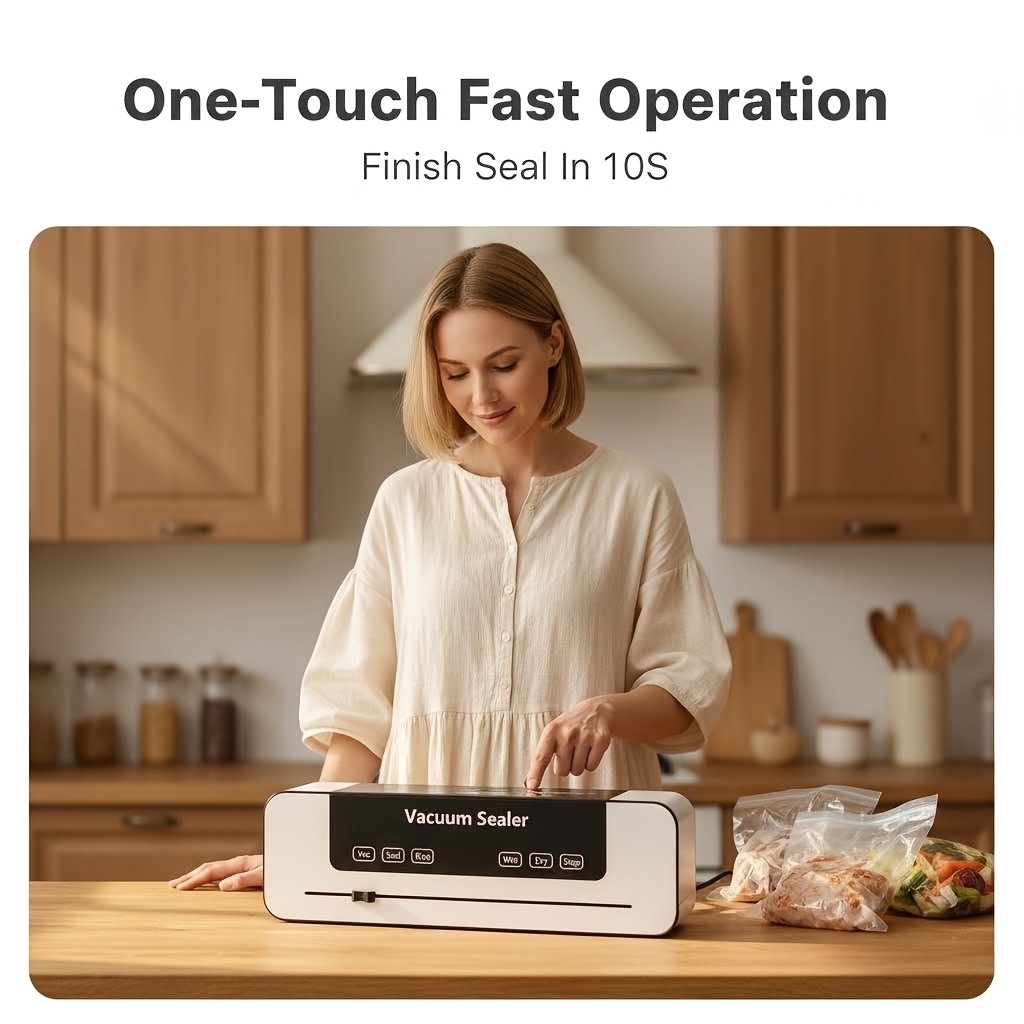 SNAPCOOK US Plug 5400 Vacuum Sealer with 20 Bags, Multi-Function Vacuum Food Sealer, Compact Food Preserver, Best Birthday Gift, Best Father's Day Gift, Best Mother's Day Gift, Best Christmas Gift Lvebei