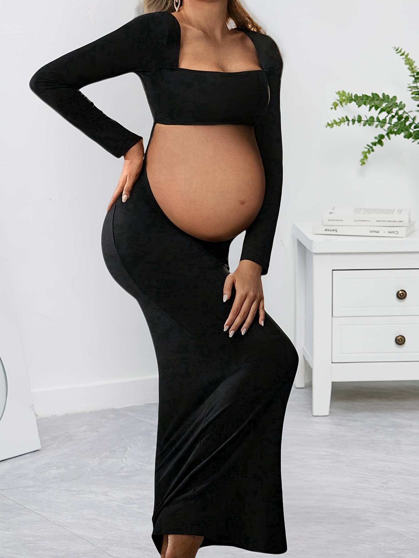 long sleeve belly maternity dress evening gown - Temu Germany