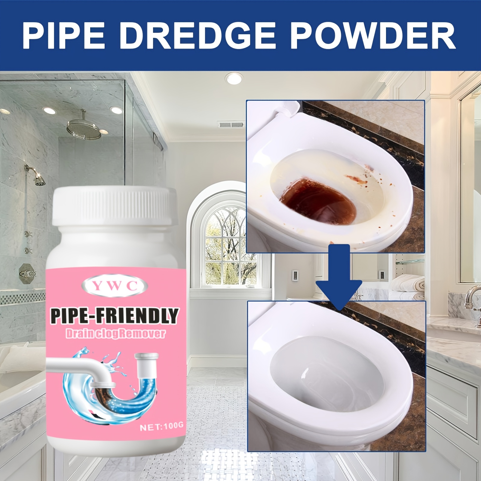 100g multipurpose pipe cleaning powder unclogging agent for kitchen and bathroom drains details 2