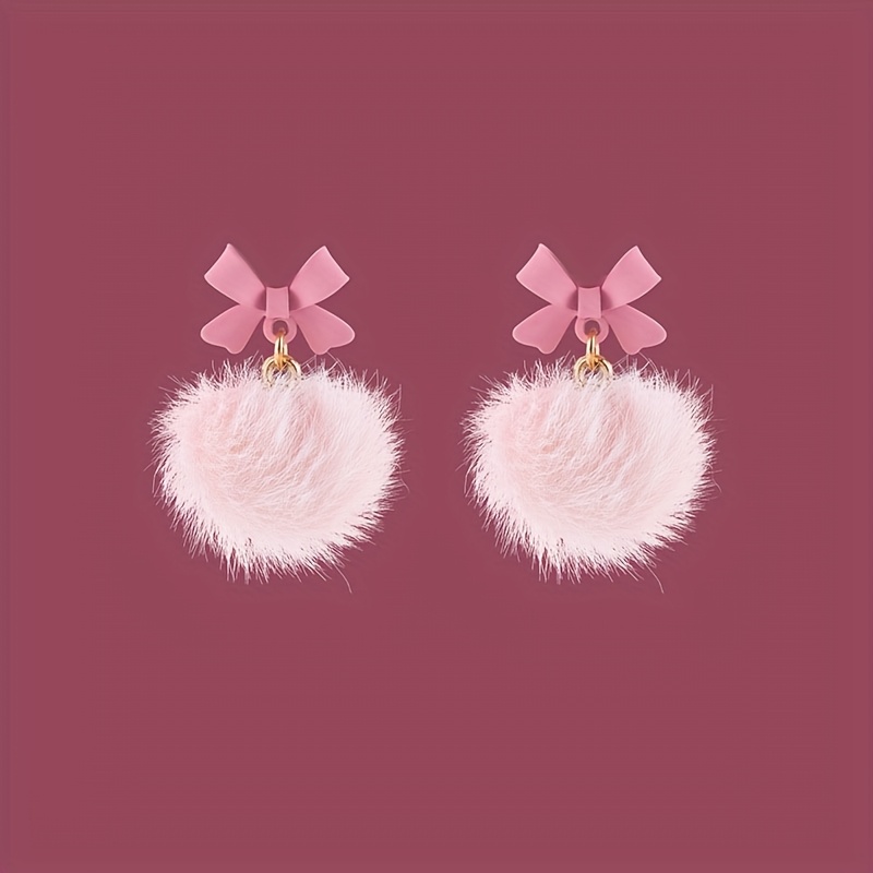 

A Pair Of Cute Hair Ball Earrings, , Earrings