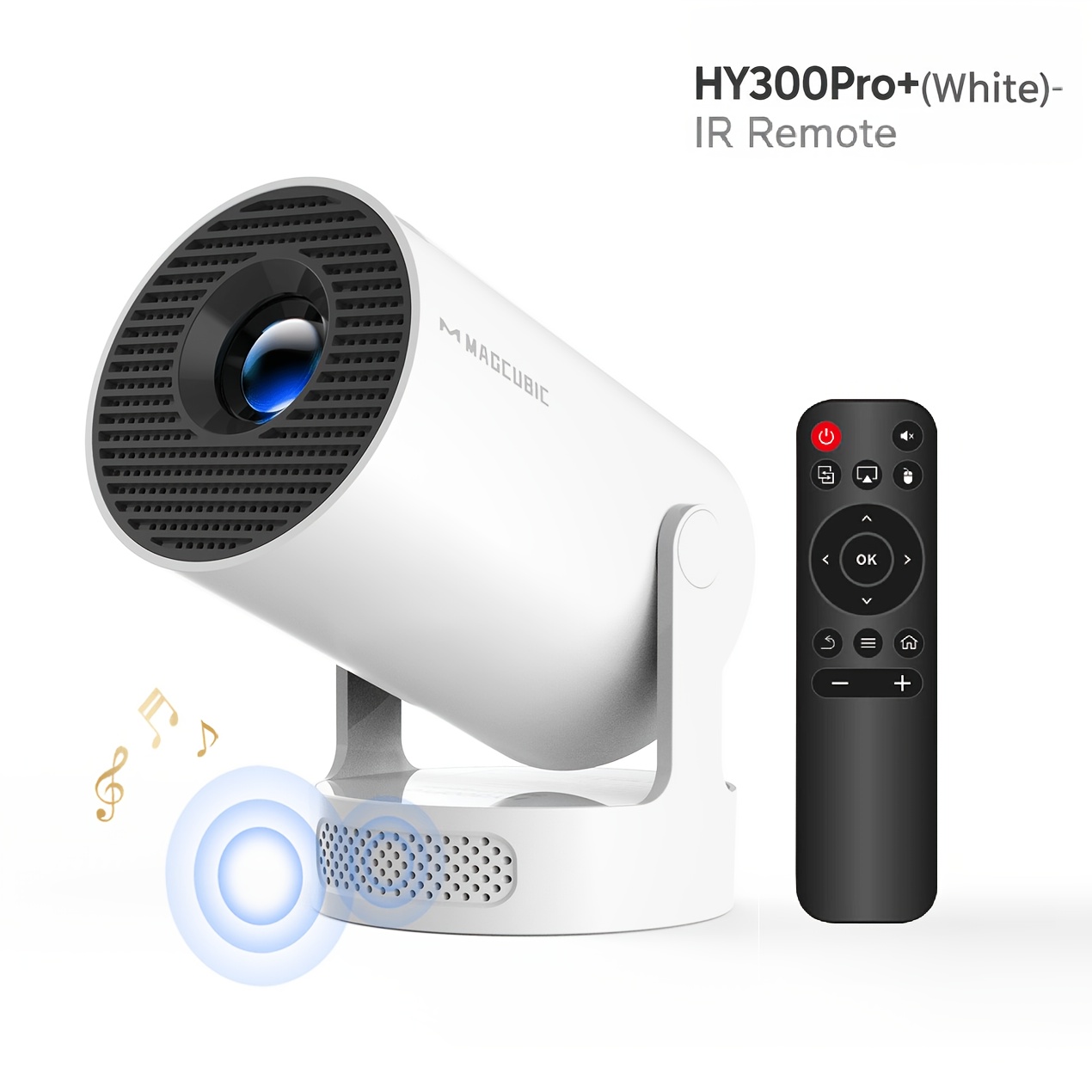 Image of Magcubic Hy300pro+ Projector, Native 720p Support 8k Bt5.2, 0.9:1 Throw Ratio With A Remote Control, Ideal For Home Theaters Settings, Perfect For Movies On Walls