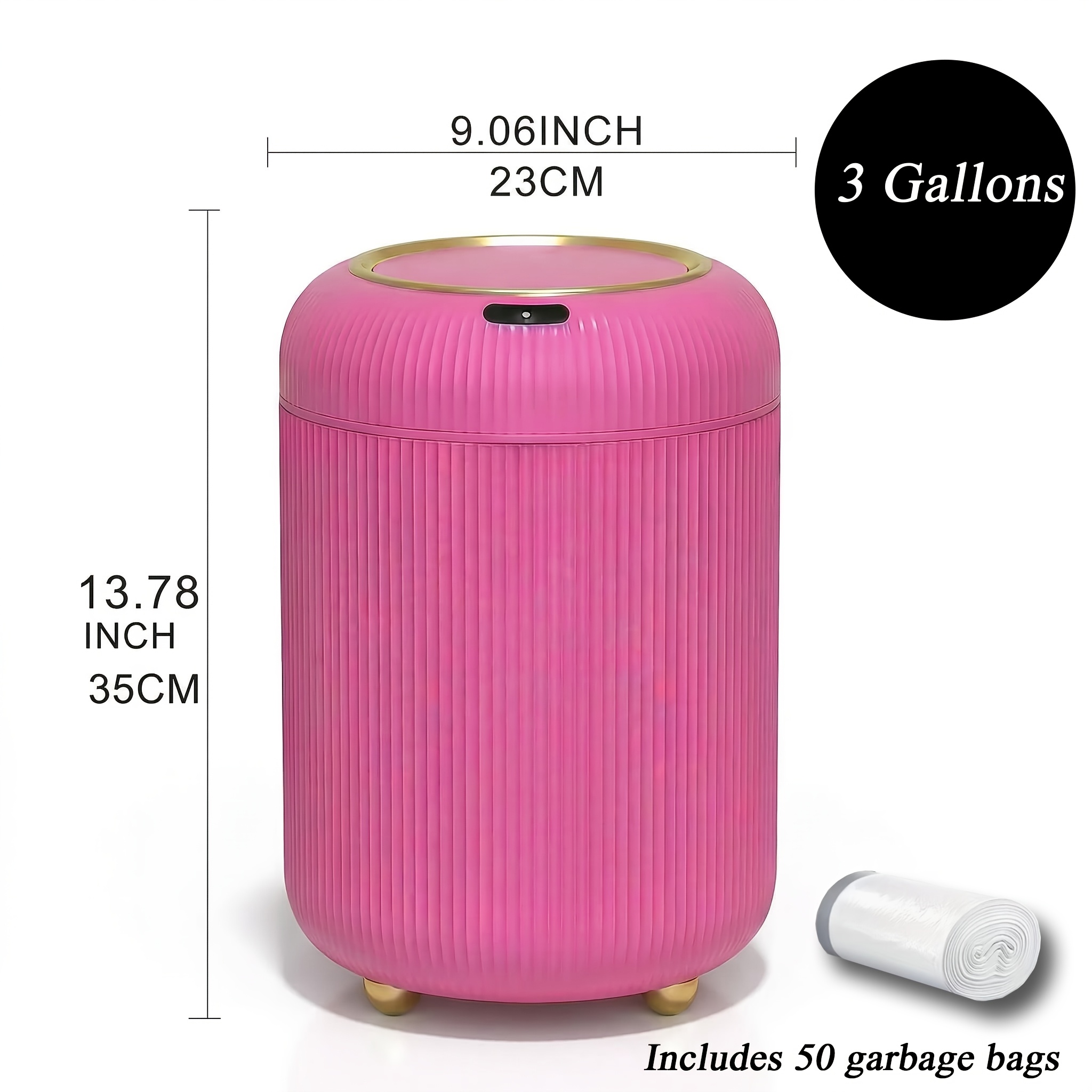 TEMU Smart Trash Can, High- Automatic Lid Opening, Odor-proof Seal, Durable And Stylish Design, Suitable For Bathrooms, Bedrooms, Home Offices, And