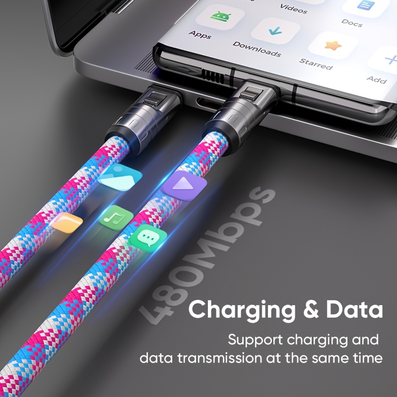 Type-C Lanyard Data Cable, Supports PD240W Fast Charging & Data Transfer