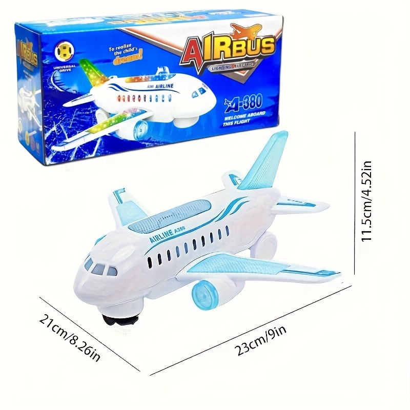 interactive   airplane model toy with lights music battery powered   plastic white details 0