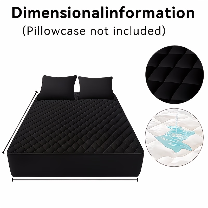TEMU Waterproof Quilted Fitted Mattress Protector - Deep Pocket Fitted Mattress Cover, Breathable & Cooling, Liquid/stain Resistant, Machine-washable